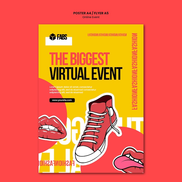 Free PSD online event poster template