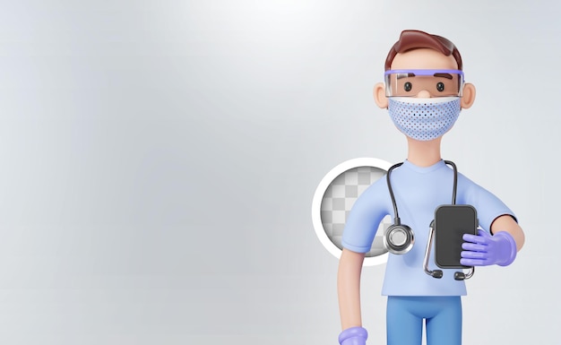 Free PSD online medical checkup background 3d illustration