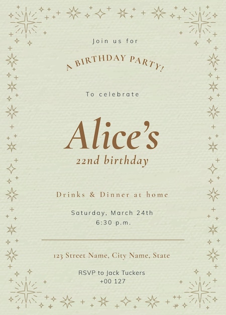 Free PSD online party invitation template psd birthday celebration