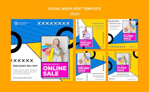 Free PSD online sale social media post template