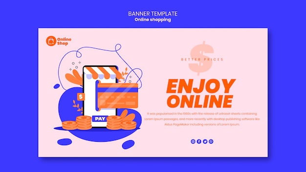 Free PSD online shopping banner template design