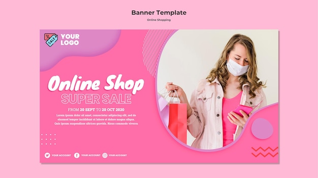 Online shopping horizontal banner