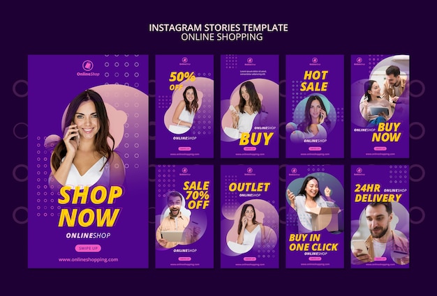 Free PSD online shopping instagram stories