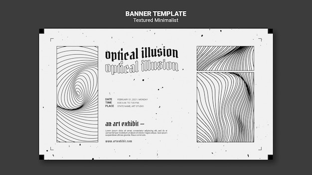 Free PSD optical illusion art exhibit banner template