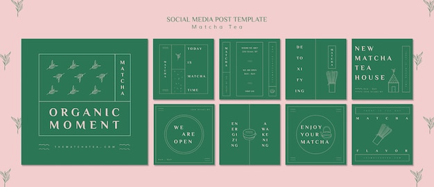 Free PSD organic moment matcha tea social media post template