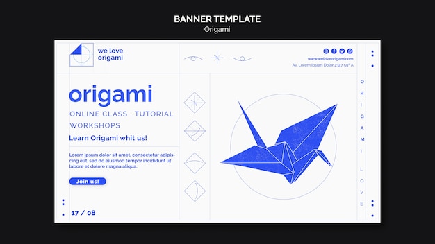 Free PSD origami banner template