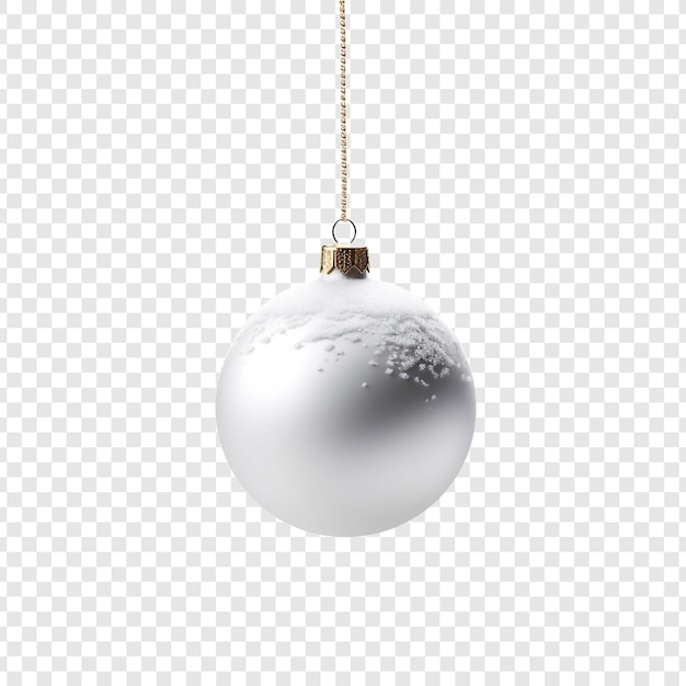 Free PSD ornament hanging in snow during christmas isolated on transparent background