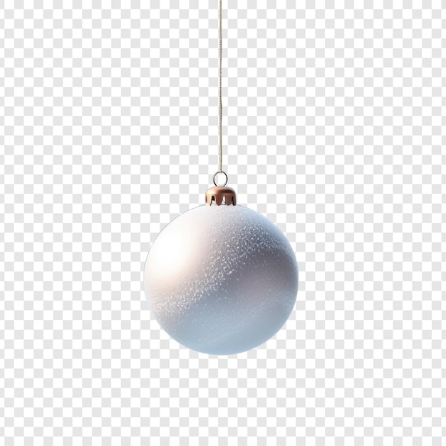 Free PSD ornament hanging in snow during christmas isolated on transparent background