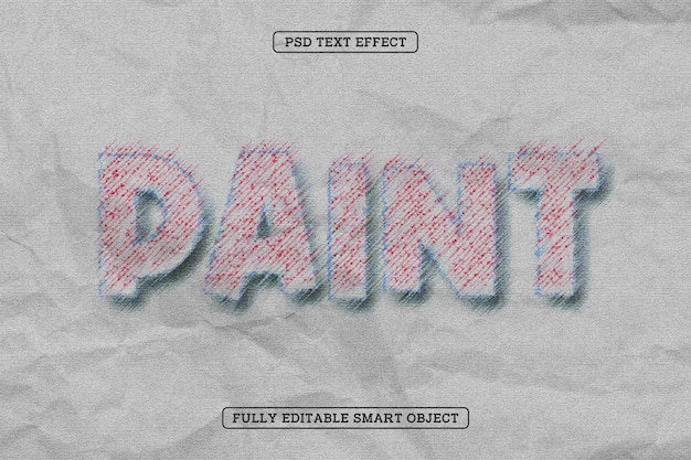 Free PSD paint art editable text effect