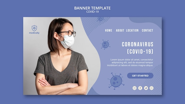 Free PSD pandemic covid-19 banner template