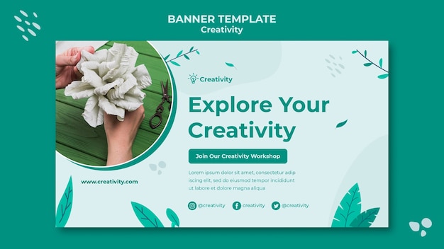 Paper art horizontal banner template