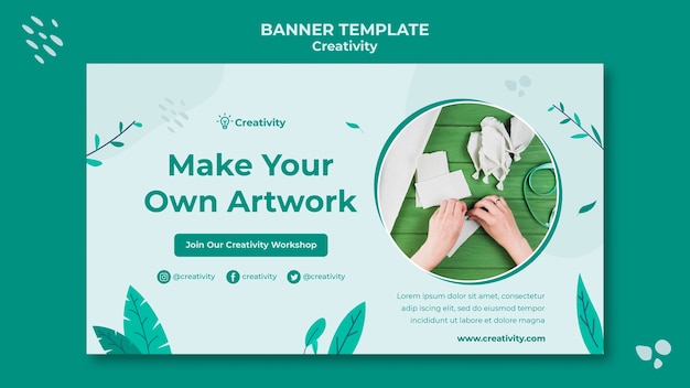 Paper art horizontal banner template