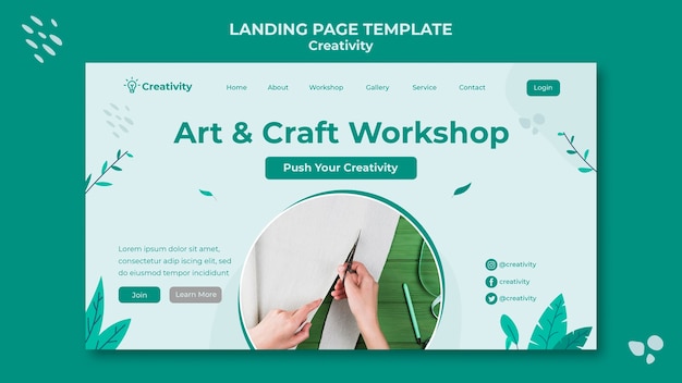 Paper art landing page template