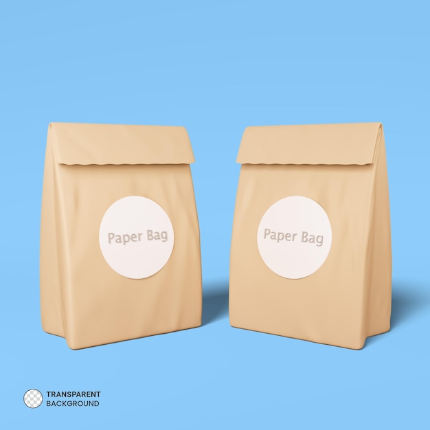 Free PSD paper bag icon isolated 3d render illustration