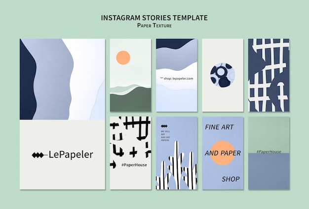 Free PSD paper texture instagram stories design template