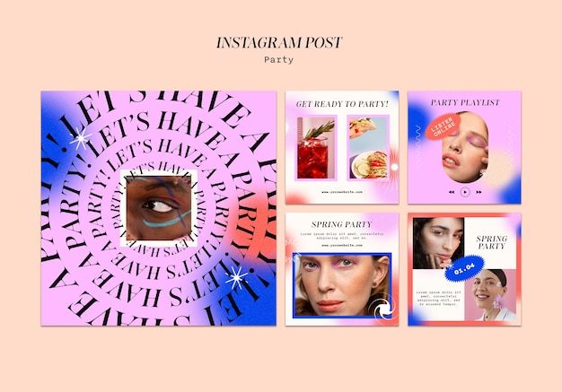 Free PSD party entertainment instagram posts