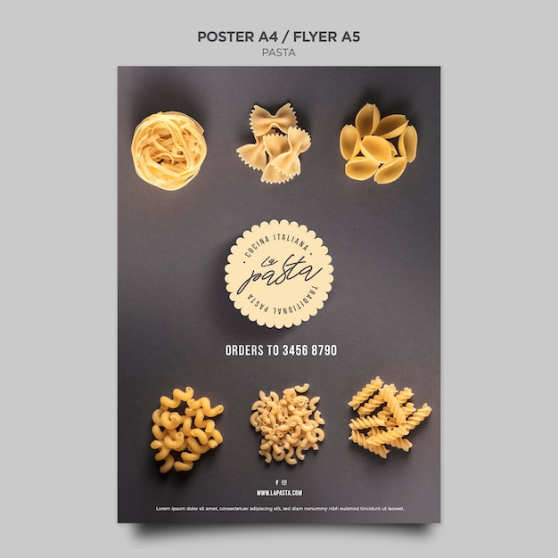 Free PSD pasta shop poster template