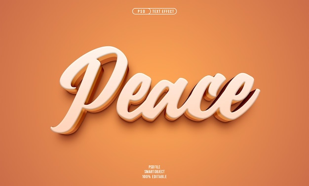 Free PSD peace 3d editable text effect