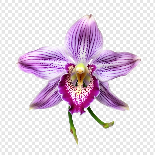 Free PSD peacock orchid flower png isolated on transparent background