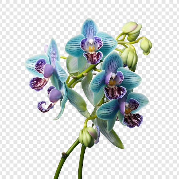 Free PSD peacock orchid flower png isolated on transparent background