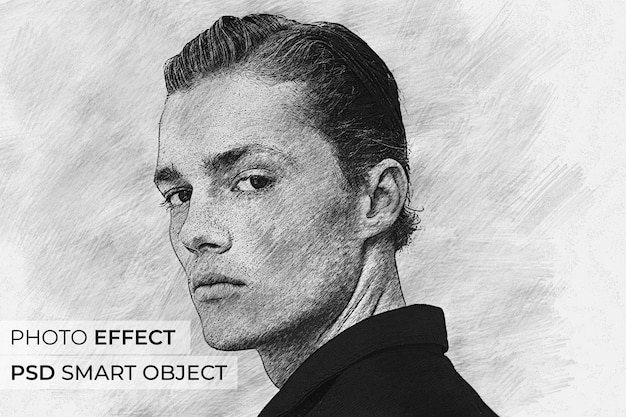 Free PSD pencil drawing photo effect