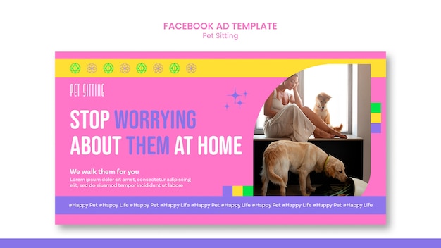 Free PSD pet sitting job facebook template