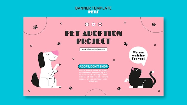 Free PSD pets horizontal banner template