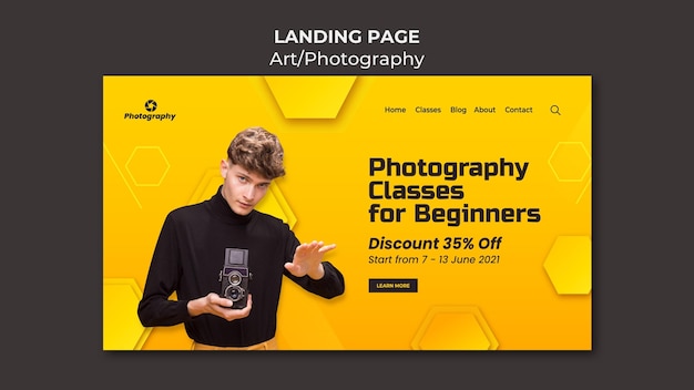 Photography classes landing page