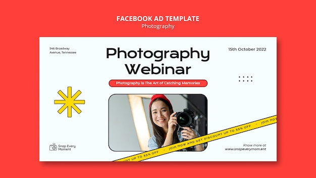 Free PSD photography lessons social media promo template