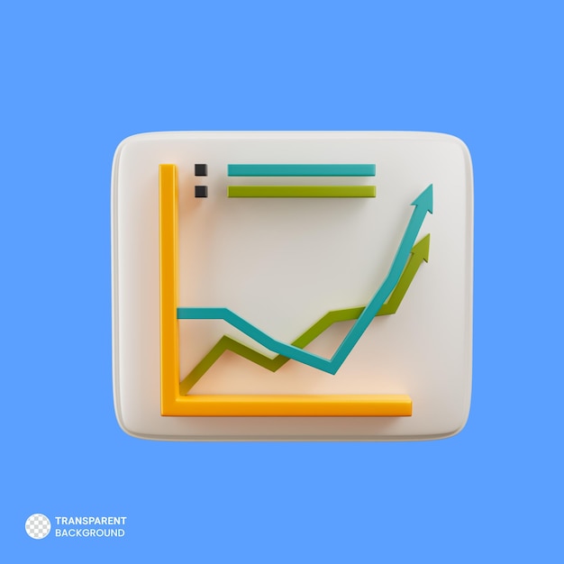 Pie chart growth report of financial graph icon isolated 3d render illustration