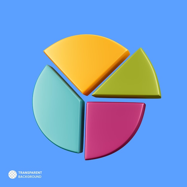 Pie chart icon isolated 3d render illustration