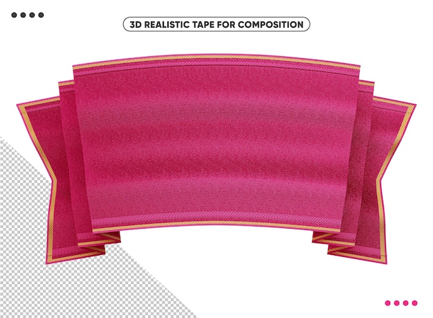 Pink 3d realistic ribbon