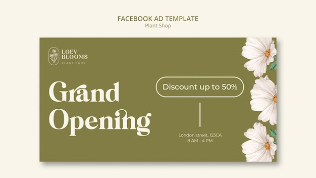 Free PSD plant shop facebook template