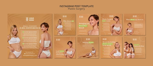 Free PSD plastic surgery instagram posts template