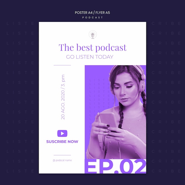 Podcast concept poster template