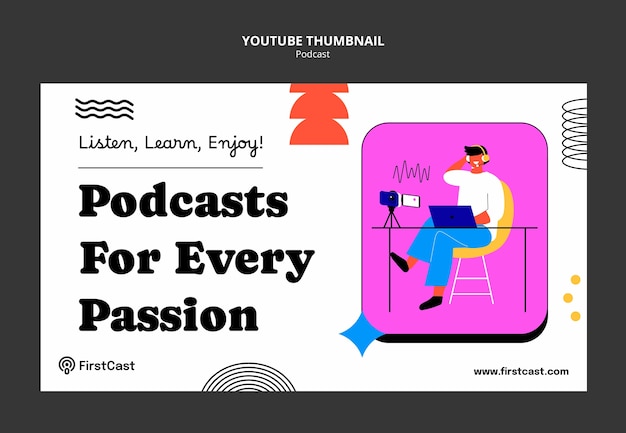 Free PSD podcast template design