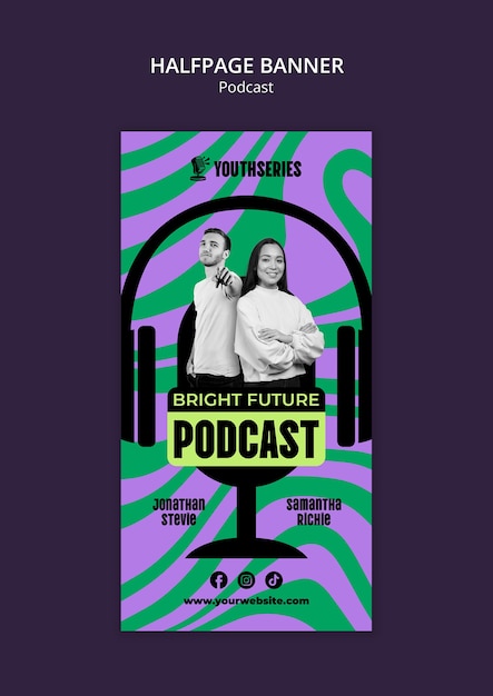 Free PSD podcast template design