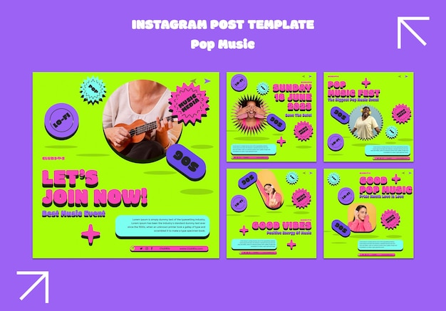 Free PSD pop music template design