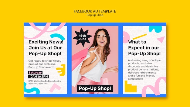 Pop up shop facebook template