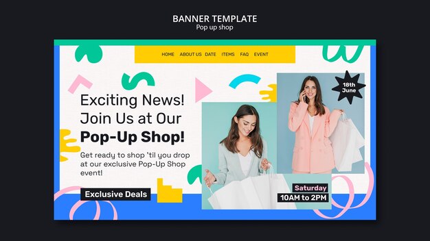 Pop up shop landing page template