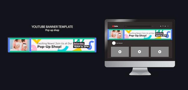 Pop up shop  youtube banner template