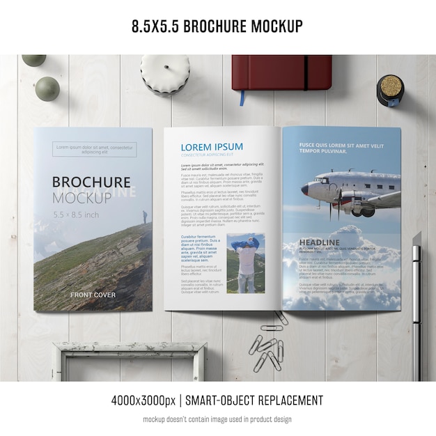 Free PSD  portrait brochure mockup