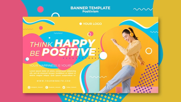 Free PSD positivism concept banner template