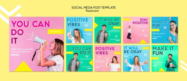 Positivism social media post template