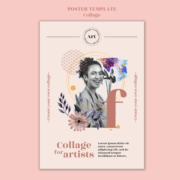 Free PSD poster collage for artists template