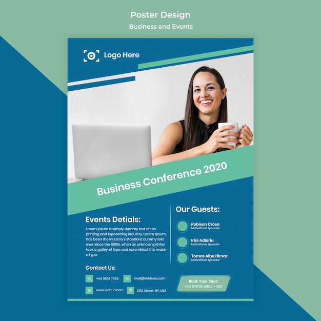 Free PSD poster design template for business event