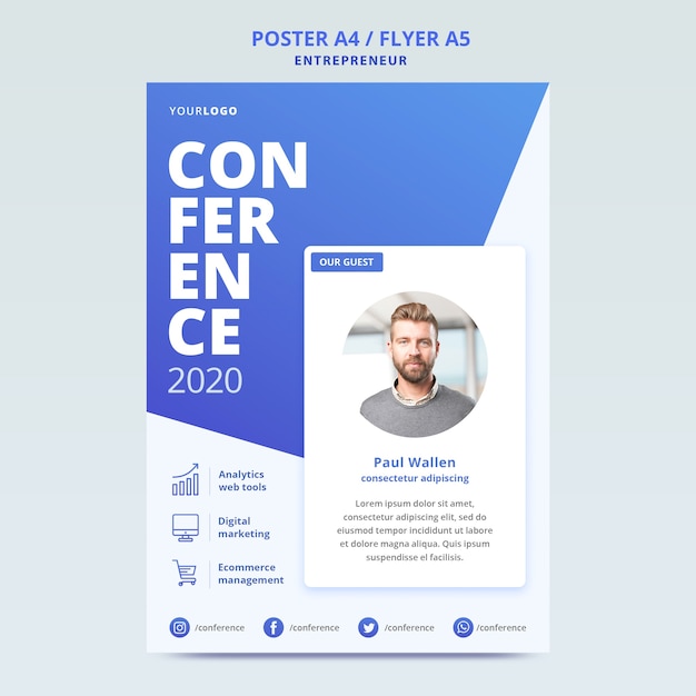 Poster template for business conference