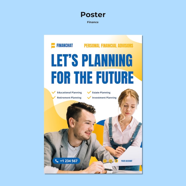 Free PSD poster template for business and finance seminar