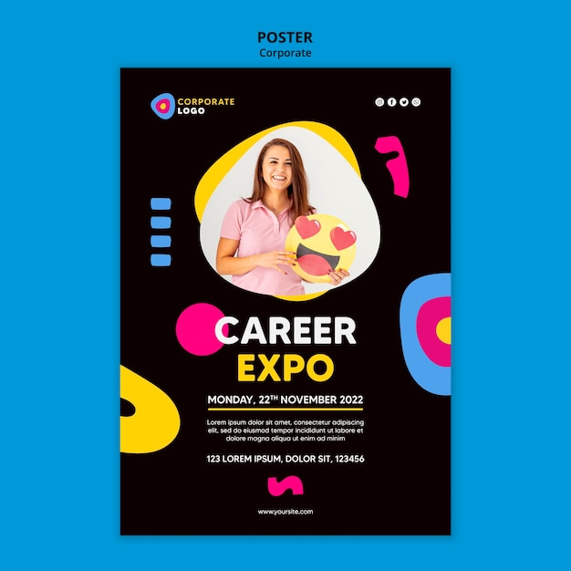 Free PSD poster template for creative corporate team