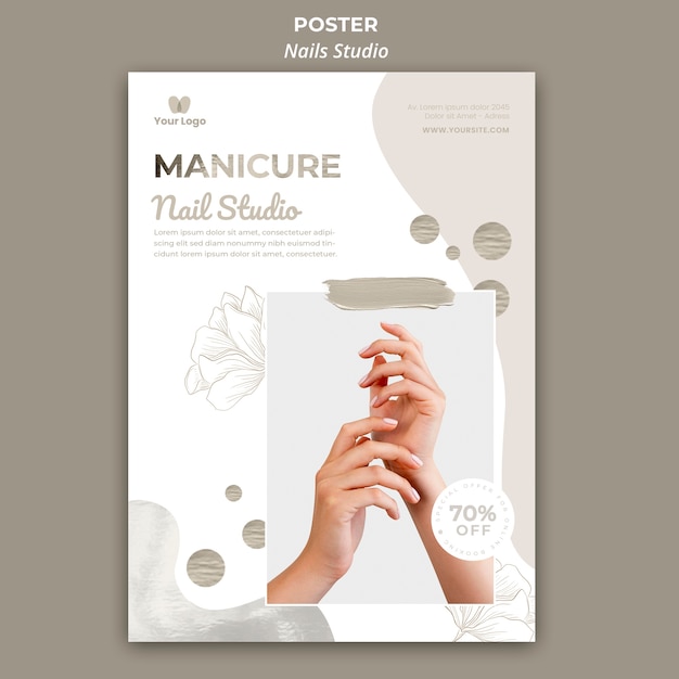 Poster template for nail salon